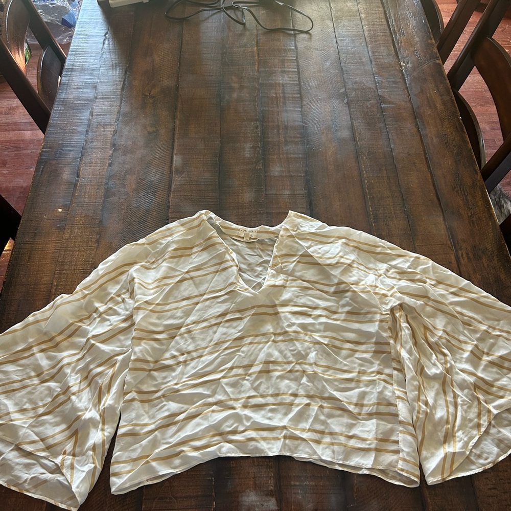 Elegant Cream Striped Women's Top